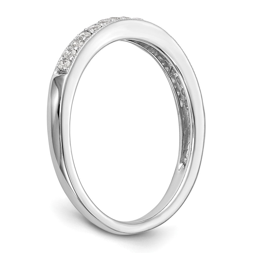 14K Weißgold Ehering mit echten Diamanten