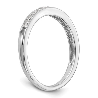 14K Weißgold Ehering mit echten Diamanten