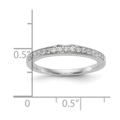 14K Weißgold Ehering mit echten Diamanten