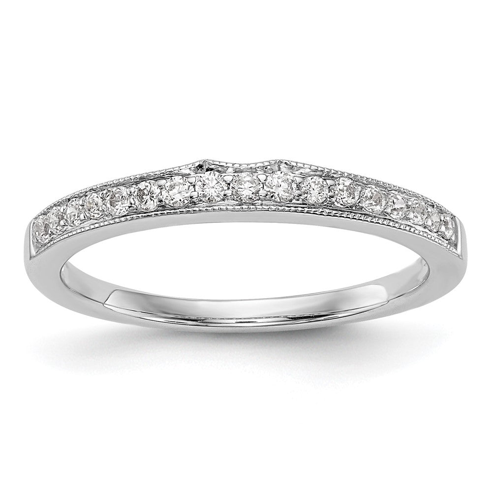14K Weißgold Ehering mit echten Diamanten