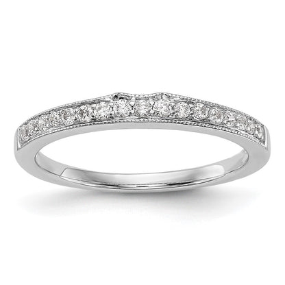 14K Weißgold Ehering mit echten Diamanten