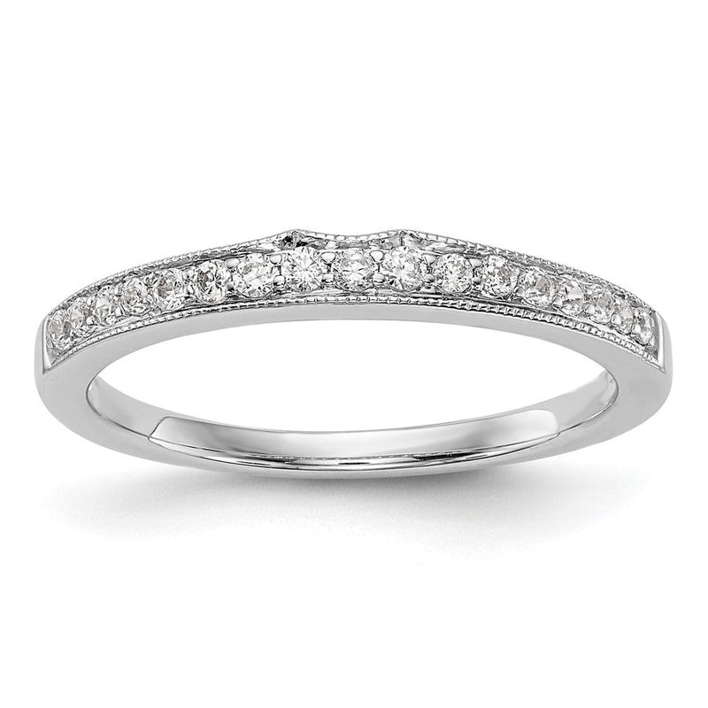 14K Weißgold Ehering mit echten Diamanten
