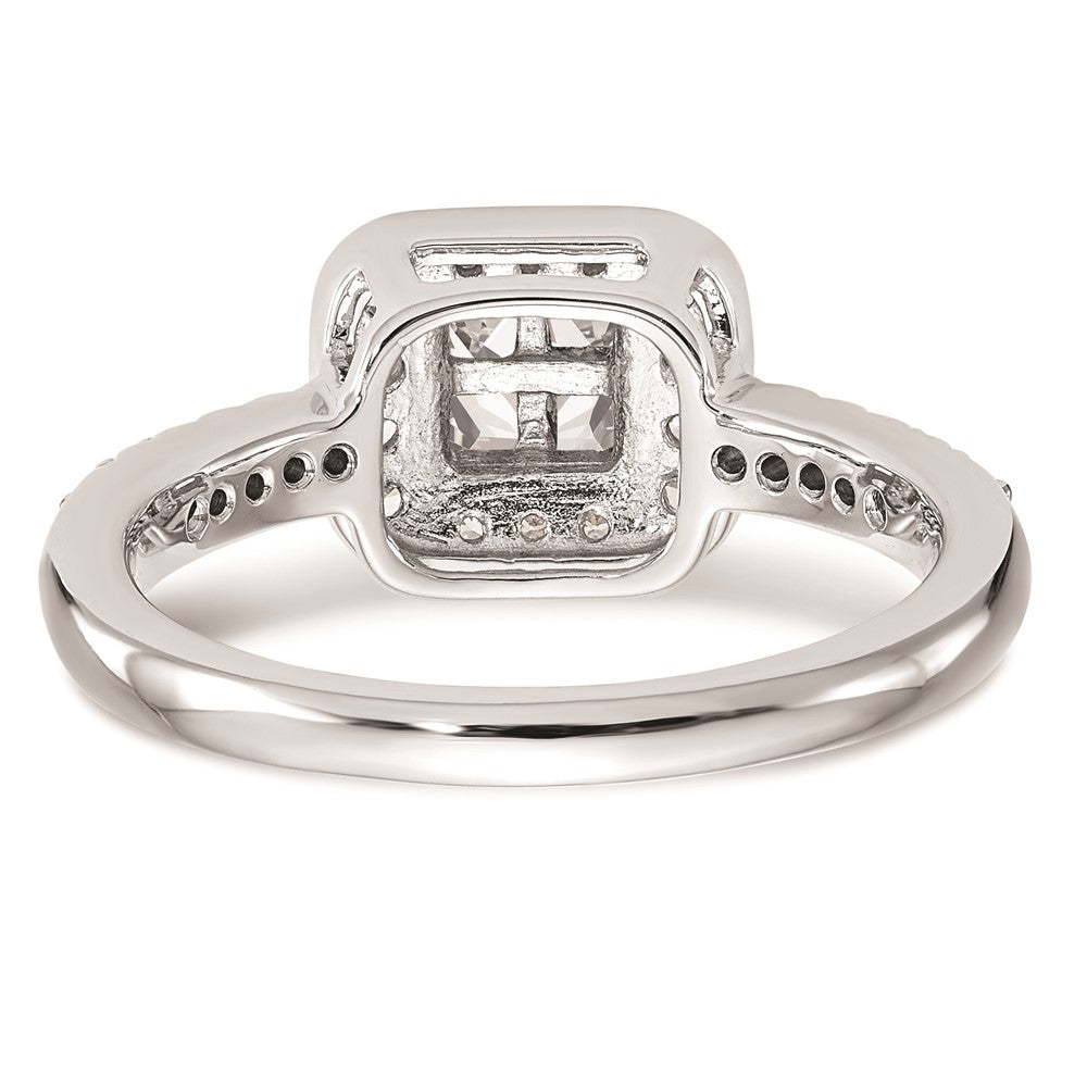 14K Weißgold Verlobungsring mit echtem Diamant-Cluster, komplett besetzt