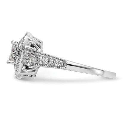 14K Weißgold Verlobungsring mit natürlichen Diamanten