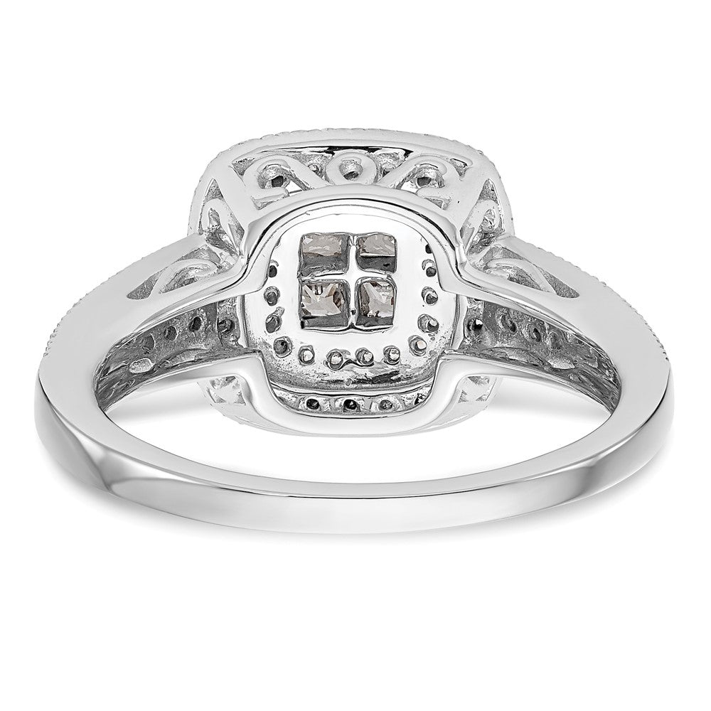 14K Weißgold Verlobungsring mit natürlichen Diamanten