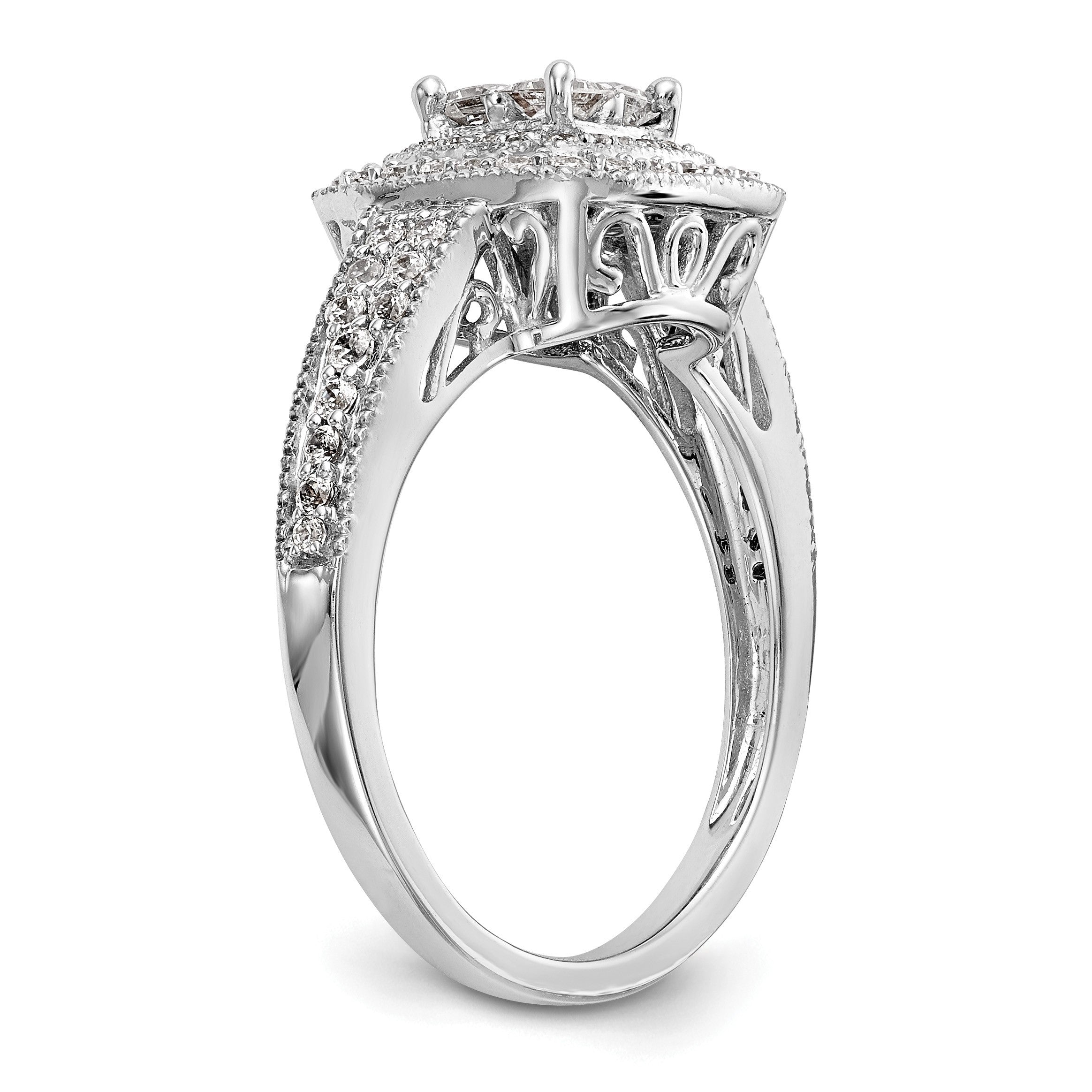 14K Weißgold Verlobungsring mit natürlichen Diamanten