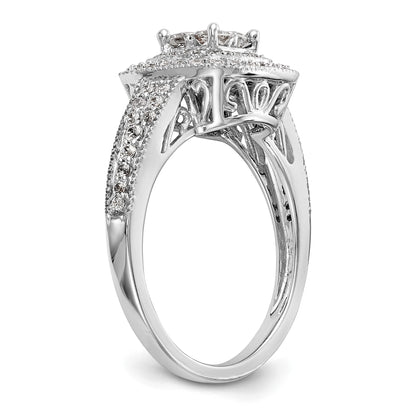 14K Weißgold Verlobungsring mit natürlichen Diamanten