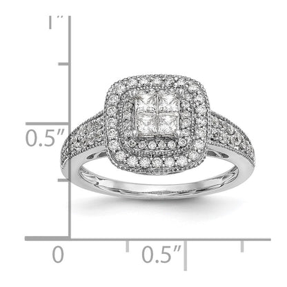 14K Weißgold Verlobungsring mit natürlichen Diamanten