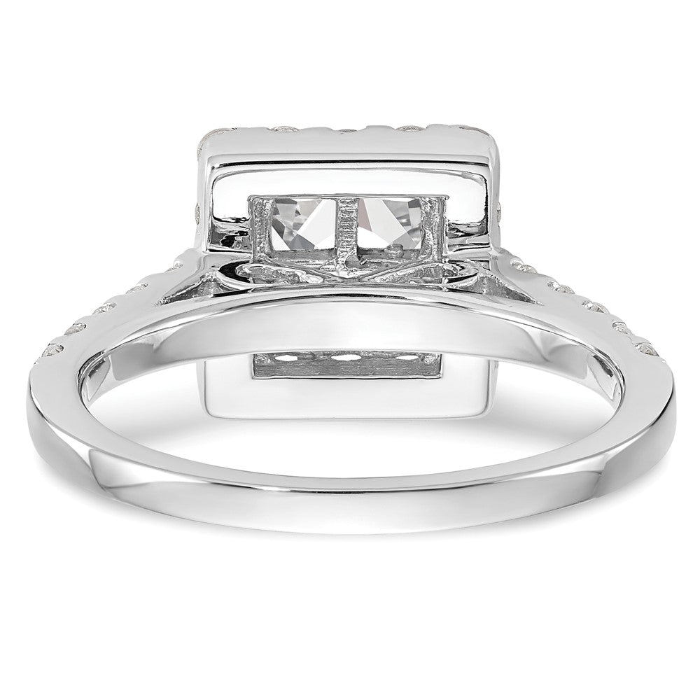 14K Weißgold Verlobungsring mit echtem Diamant-Cluster (Komplettring)