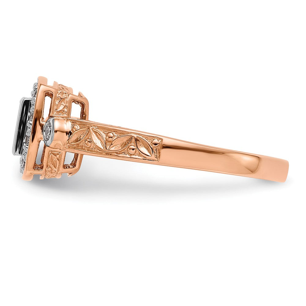 14K Roségold Diamant-Cluster-Verlobungsring, komplett besetzt