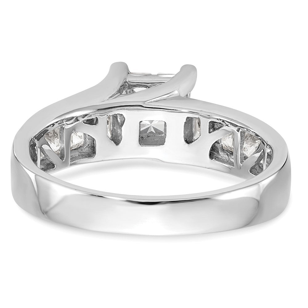 14K Weißgold Verlobungsring mit echtem Diamant-Cluster