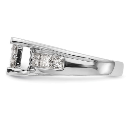 14K Weißgold Verlobungsring mit echtem Diamant-Cluster, komplett besetzt
