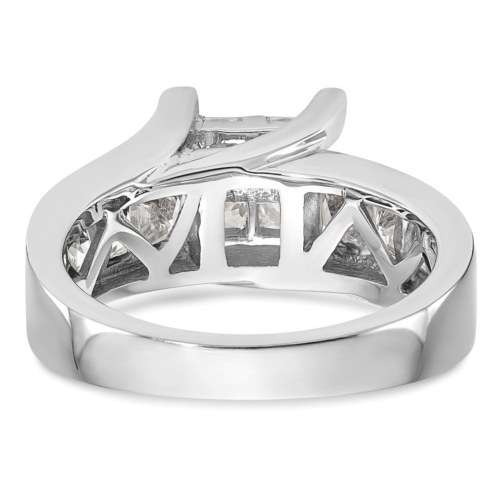 14K Weißgold Verlobungsring mit echtem Diamant-Cluster, komplett besetzt