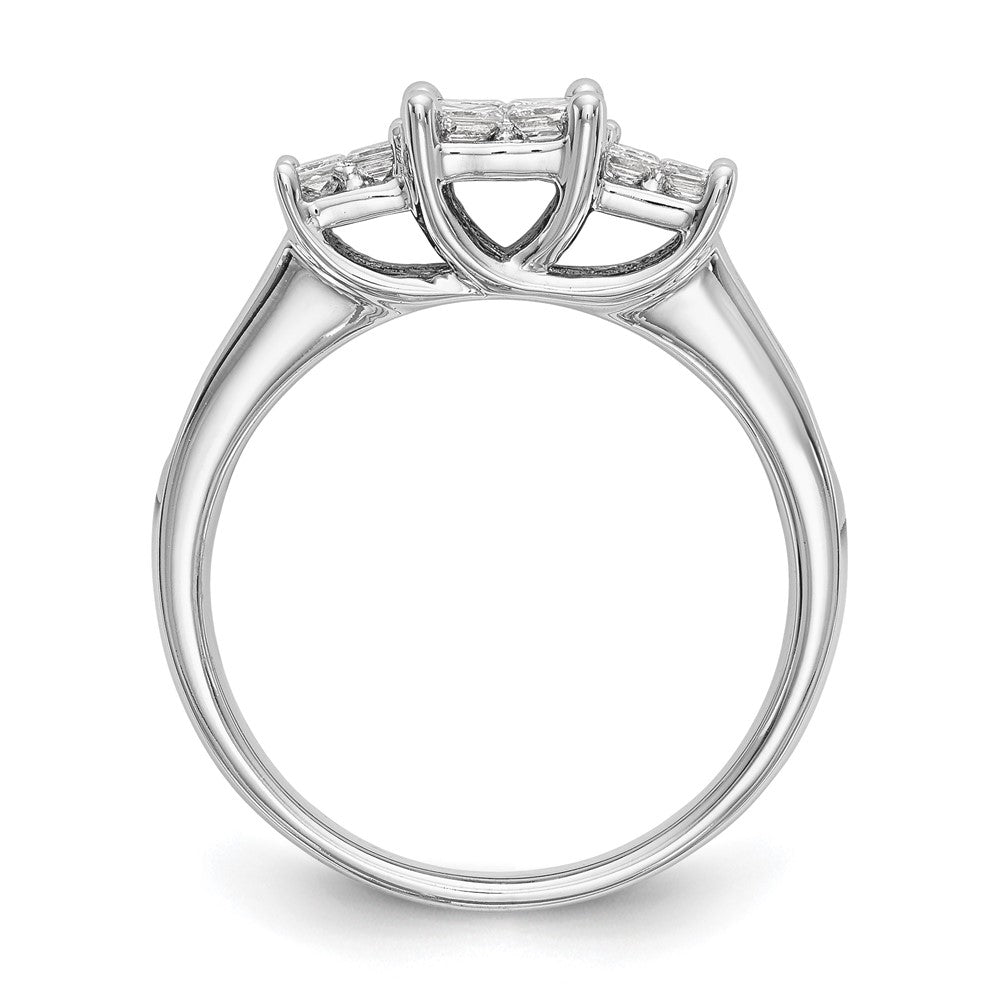 14K Weißgold Verlobungsring mit natürlichen Diamanten im Cluster-Design, vollständig gefasst