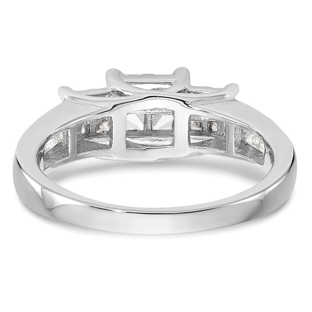 14K Weißgold Komplett Diamant Cluster Verlobungsring