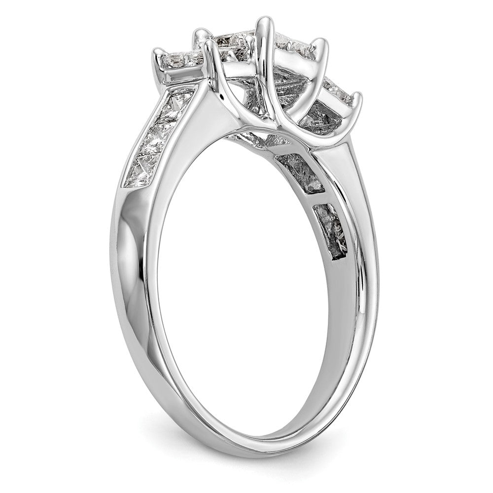 14K Weißgold Verlobungsring mit natürlichen Diamanten im Cluster-Design, vollständig gefasst
