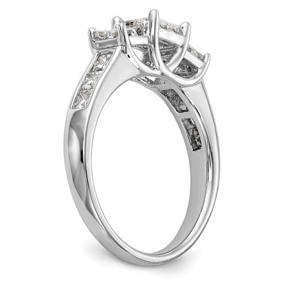 14K Weißgold Verlobungsring mit natürlichen Diamanten im Cluster-Design, vollständig gefasst