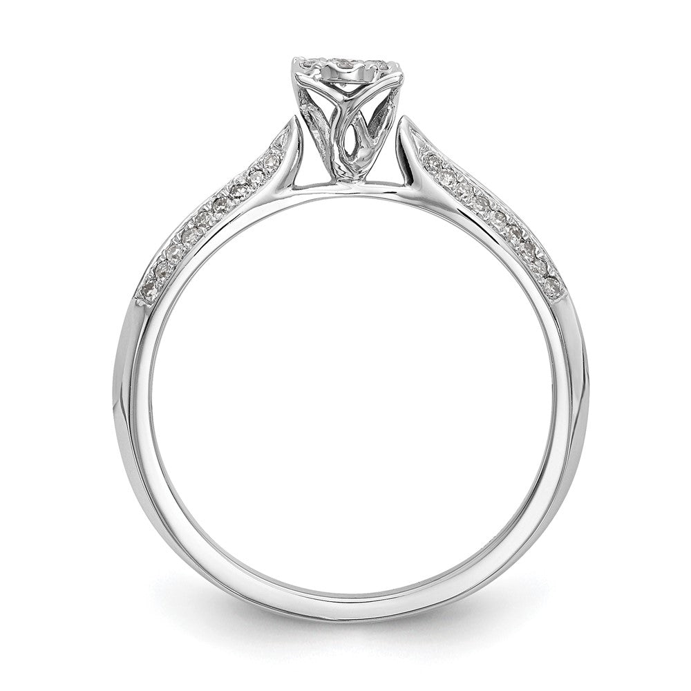 14K Weißgold Komplett Diamant Cluster Verlobungsring