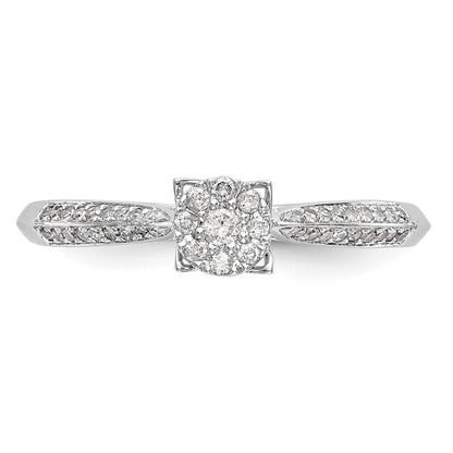 14K Weißgold Komplett Diamant Cluster Verlobungsring
