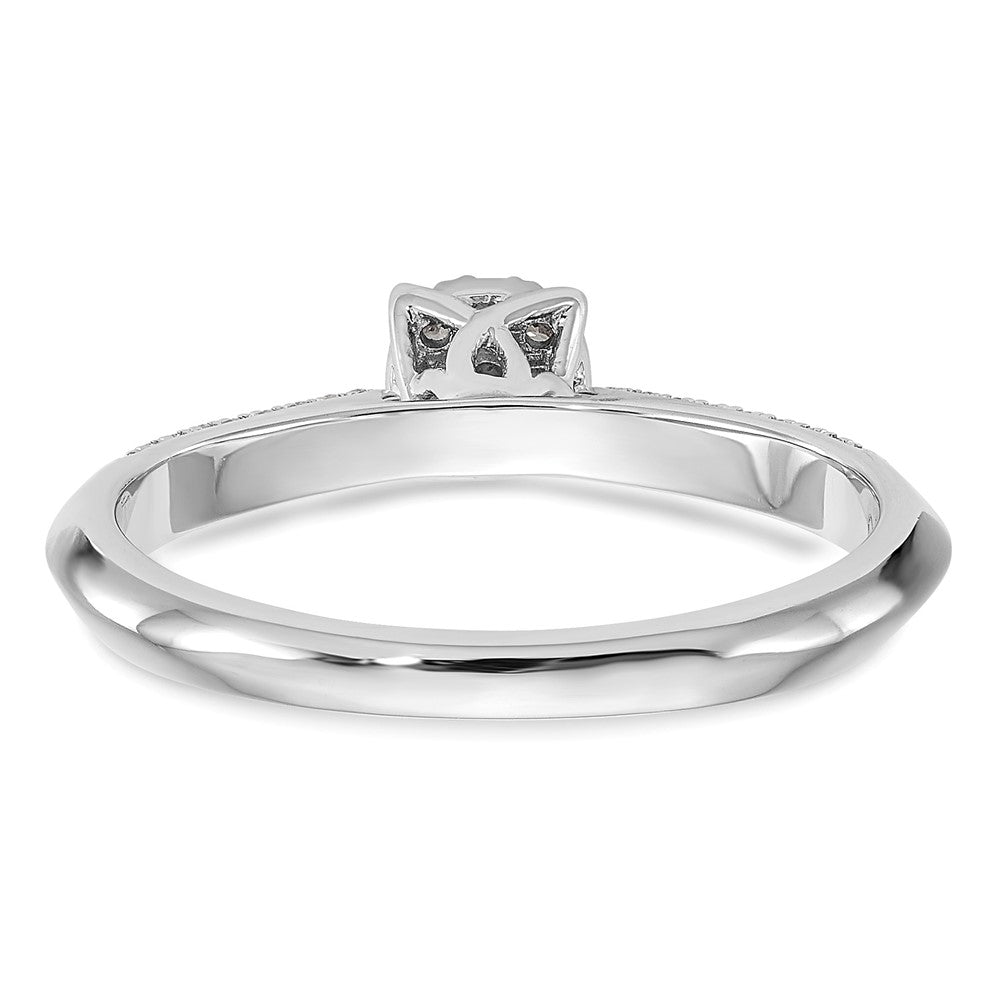 14K Weißgold Diamant-Cluster-Verlobungsring, echte Diamanten, komplett besetzt