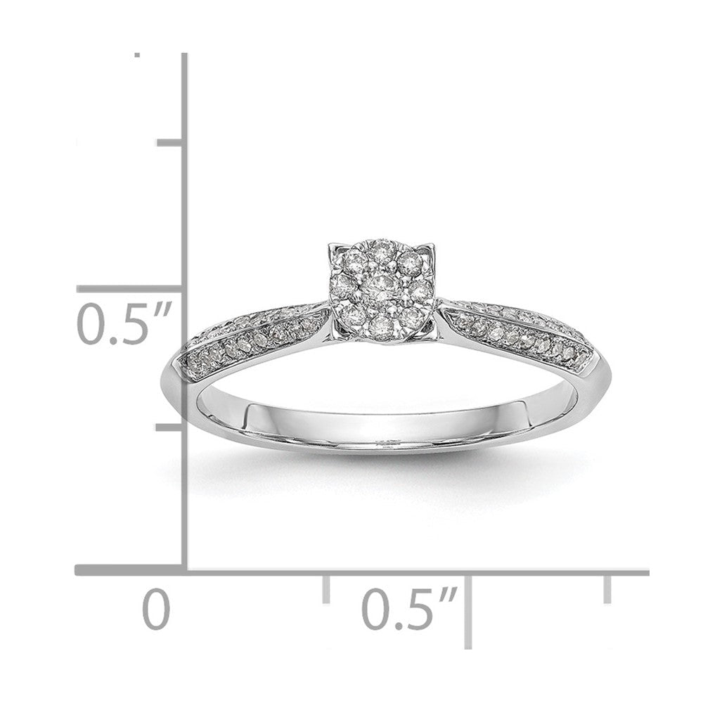 14K Weißgold Komplett Diamant Cluster Verlobungsring