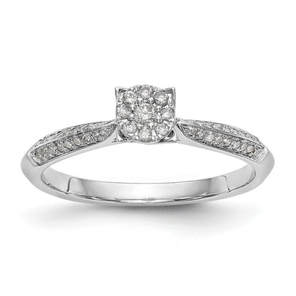 14K Weißgold Komplett Diamant Cluster Verlobungsring