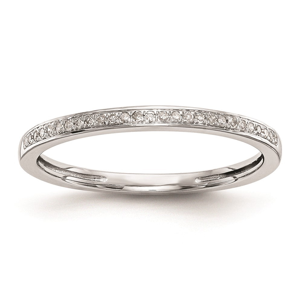 14K Weißgold Trauring-Set mit natürlichen Diamanten (0,162 ct. Gesamtgewicht)