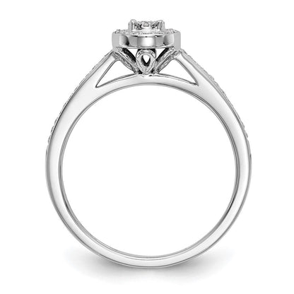 14K Weißgold Verlobungsring mit natürlichen Diamanten im Cluster-Design, komplett besetzt
