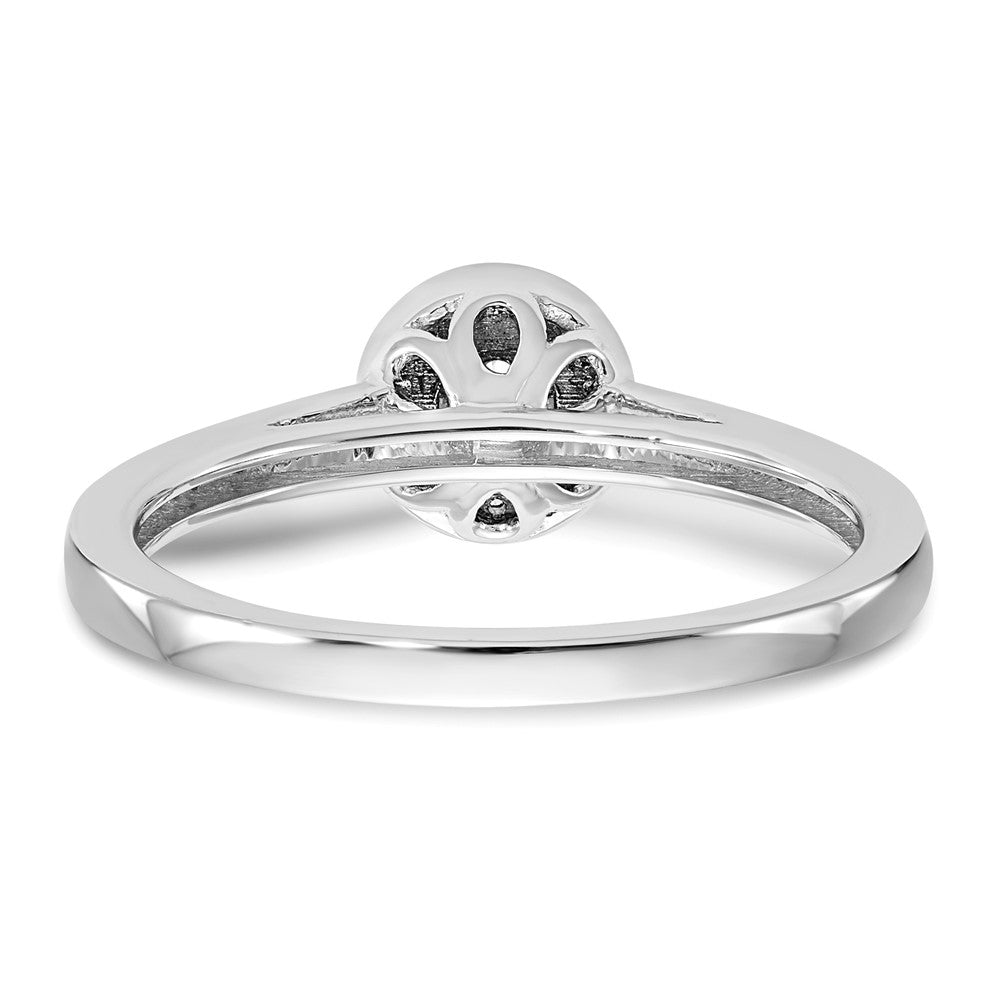 14K Weißgold Verlobungsring mit natürlichen Diamanten im Cluster-Design, komplett besetzt