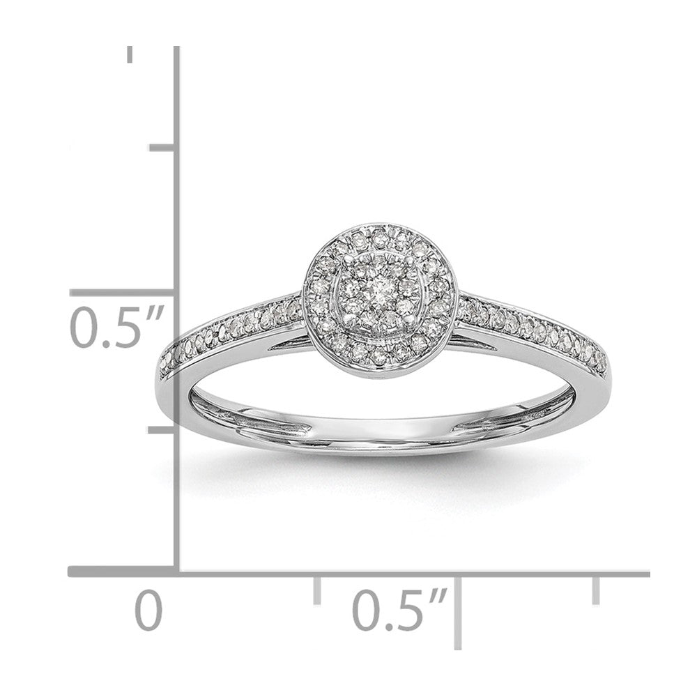 14K Weißgold Verlobungsring mit natürlichen Diamanten im Cluster-Design, komplett besetzt