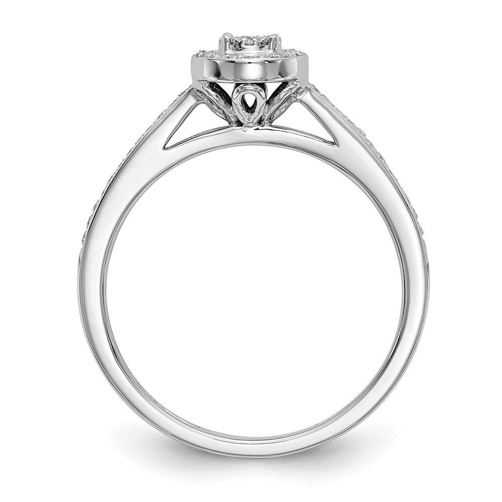 10K Weißgold Verlobungsring mit Diamant-Cluster, Labor gezüchtet, VS/SI FGH