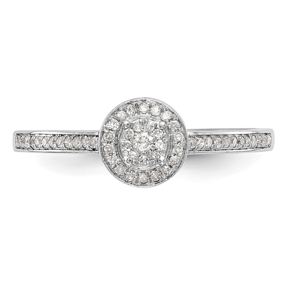 14K Weißgold Verlobungsring mit Diamant-Cluster aus laborgezüchteten Diamanten, VS/SI+ G+