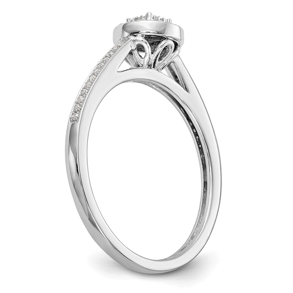 10K Weißgold Verlobungsring mit Diamant-Cluster, Labor gezüchtet, VS/SI FGH