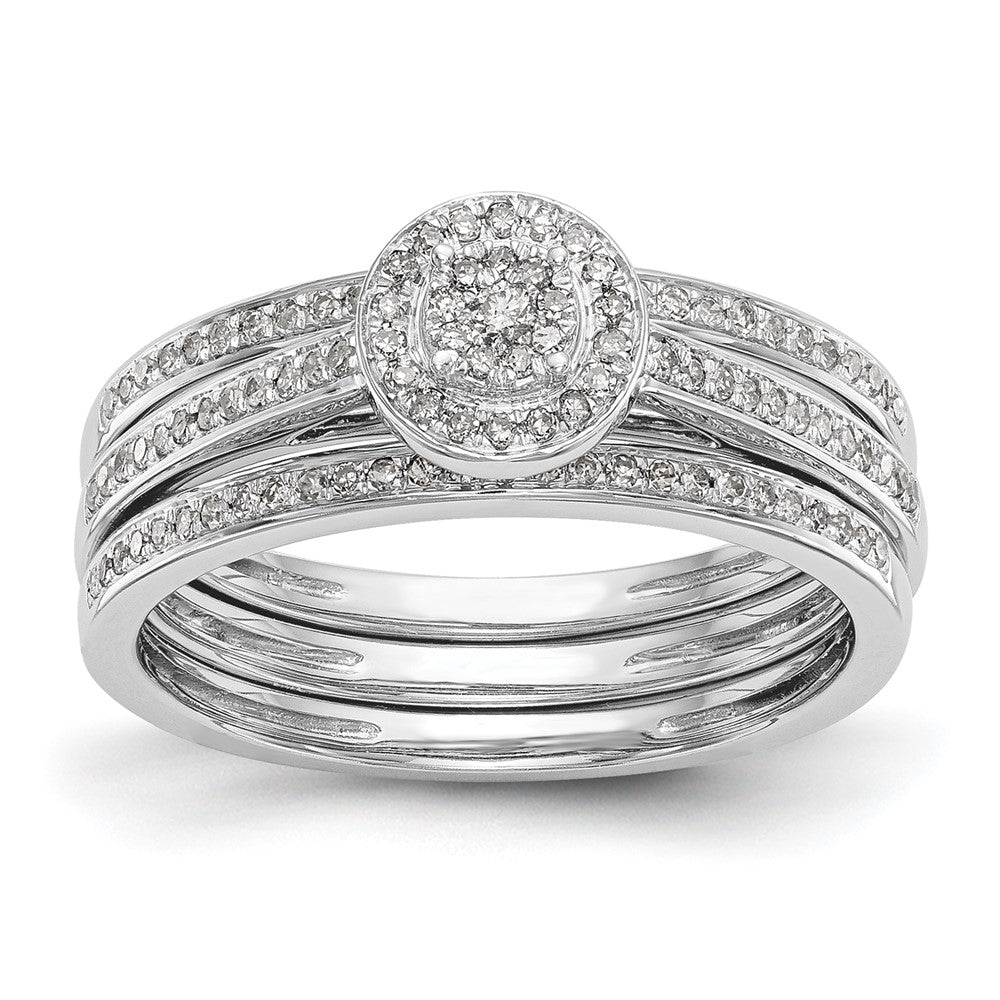 10K Weißgold Verlobungsring mit Diamant-Cluster, Labor gezüchtet, VS/SI FGH