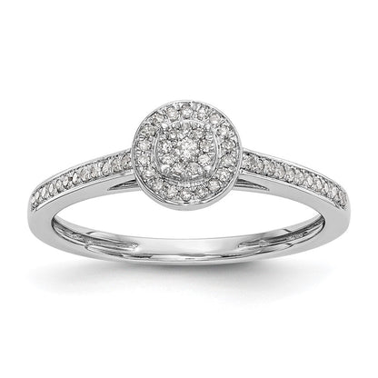 14K Weißgold Verlobungsring mit Diamant-Cluster aus laborgezüchteten Diamanten, VS/SI+ G+