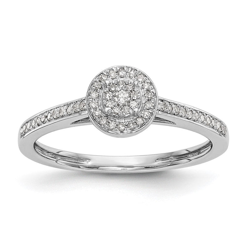 14K Weißgold Verlobungsring mit Diamant-Cluster aus laborgezüchteten Diamanten, VS/SI+ G+