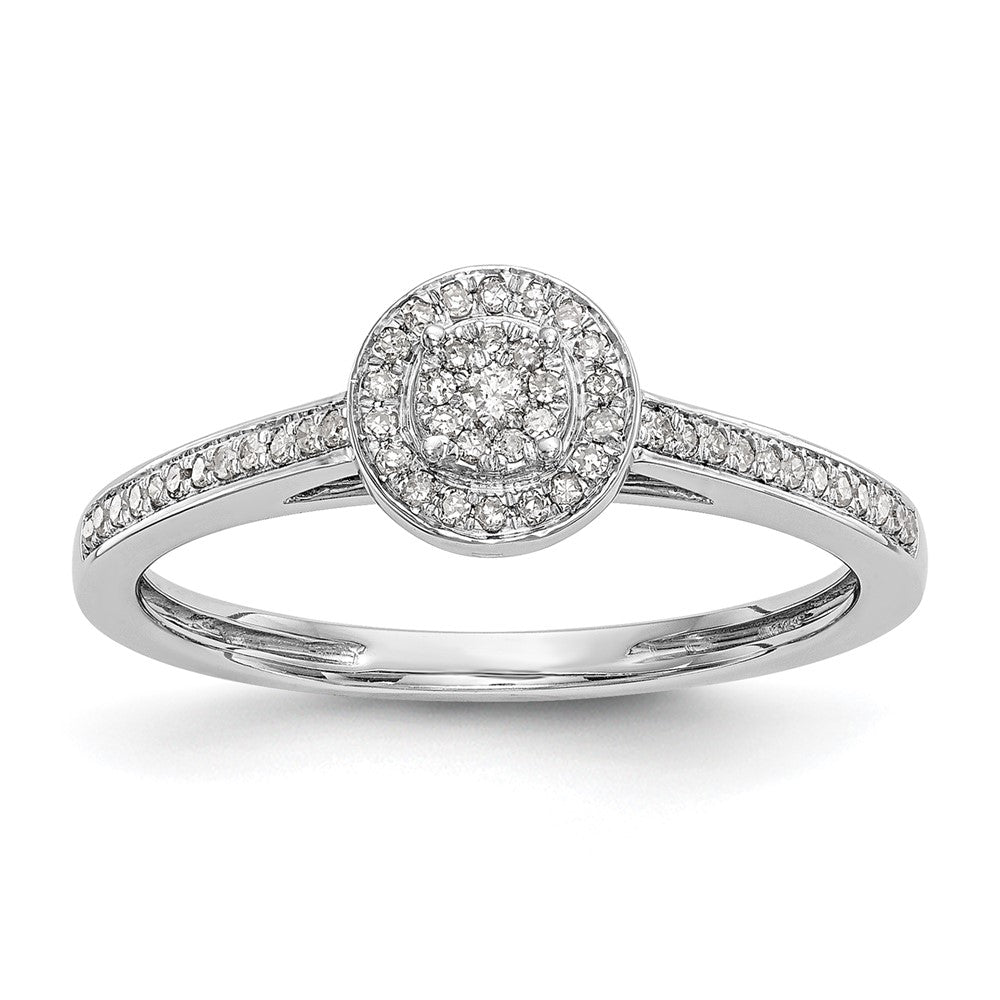 10K Weißgold Verlobungsring mit Diamant-Cluster, Labor gezüchtet, VS/SI FGH