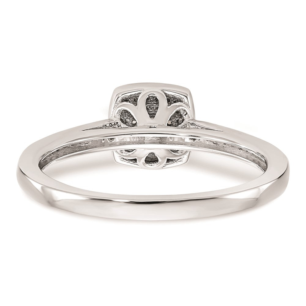 14K Weißgold Verlobungsring mit echtem Diamant-Cluster, komplett besetzt