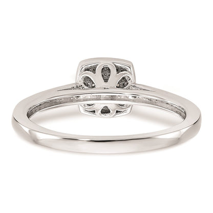 14K Weißgold Verlobungsring mit echtem Diamant-Cluster, komplett besetzt