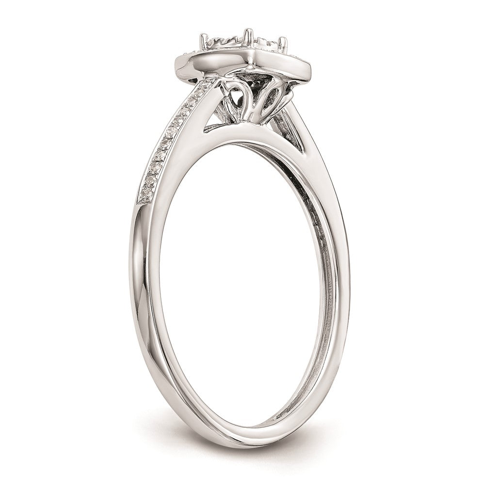 14K Weißgold Verlobungsring mit echtem Diamant-Cluster, komplett besetzt