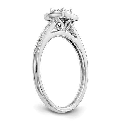 14K Weißgold Diamant-Cluster-Verlobungsring mit echten Diamanten