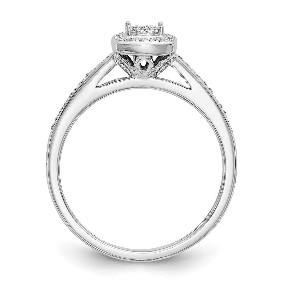 14K Weißgold Verlobungsring mit komplettem Diamant-Cluster, 0,2 ct. laborgezüchtete Diamanten, VS/SI+ G+