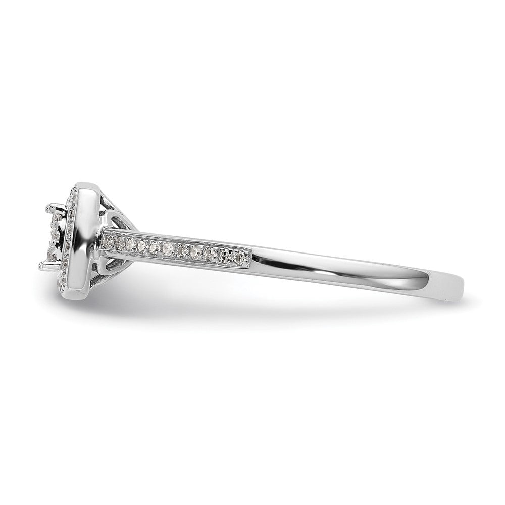 14K Weißgold Verlobungsring mit komplettem Diamant-Cluster, 0,2 ct. laborgezüchtete Diamanten, VS/SI+ G+