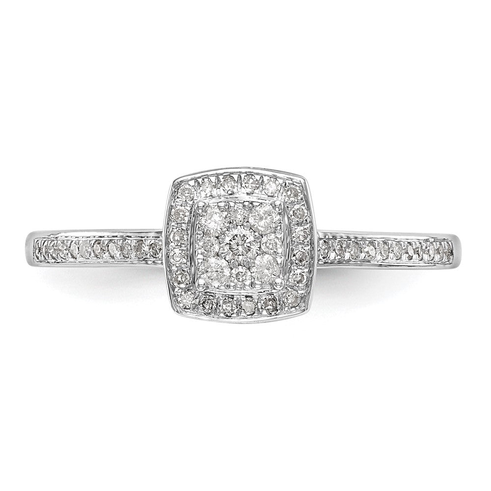 14K Weißgold Verlobungsring mit komplettem Diamant-Cluster, 0,2 ct. laborgezüchtete Diamanten, VS/SI+ G+