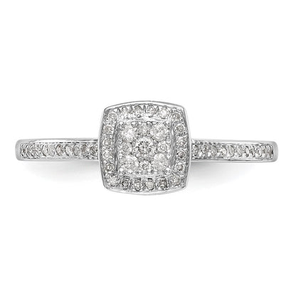 14K Weißgold Verlobungsring mit komplettem Diamant-Cluster, 0,2 ct. laborgezüchtete Diamanten, VS/SI+ G+