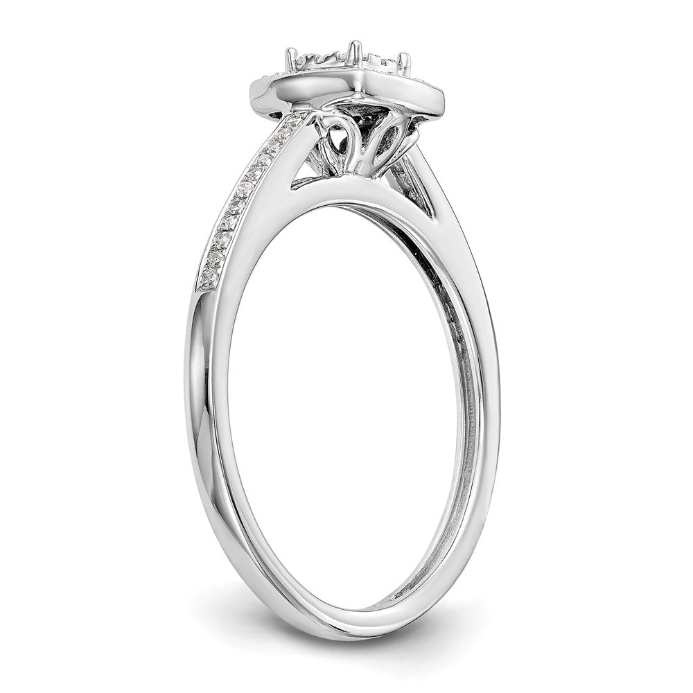14K Weißgold Verlobungsring mit komplettem Diamant-Cluster, 0,2 ct. laborgezüchtete Diamanten, VS/SI+ G+
