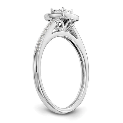 14K Weißgold Verlobungsring mit komplettem Diamant-Cluster, 0,2 ct. laborgezüchtete Diamanten, VS/SI+ G+