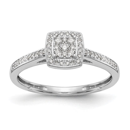 14K Weißgold Verlobungsring mit komplettem Diamant-Cluster, 0,2 ct. laborgezüchtete Diamanten, VS/SI+ G+