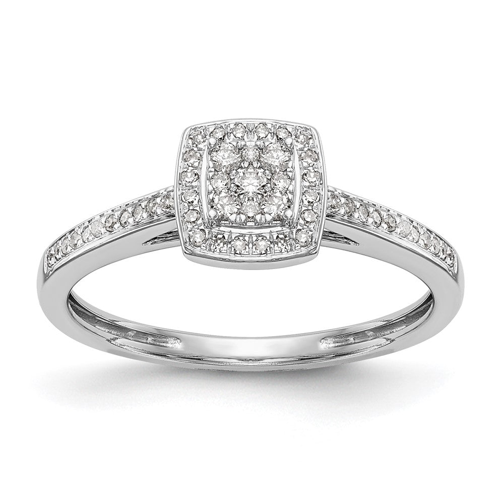 10K Weißgold Verlobungsring mit Labor-Diamant-Cluster, VS/SI+, G+, 0,17 ct. Wait, I need to reconsider - the input has no carat weight specified. Let me provide the correct translation without