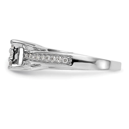14K Weißgold Verlobungsring mit Diamant-Cluster, echte Diamanten